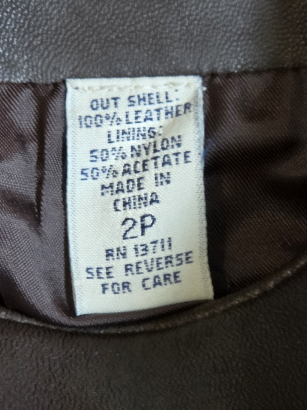 Vintage Lord & Taylor Nappa Leather Pencil Skirt Womens 2P Dark Brown Timeless - Picture 9 of 16